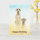 Meerkats Birthday Card Karte (Gelbe Blume)