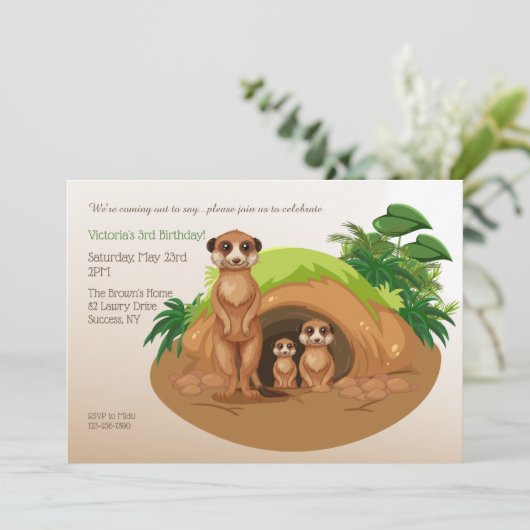 Meerkats Einladung (Stehend Vorderseite)