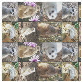 Meerkats Foto Collage Baumwollmaterial. Stoff (Nahaufnahme)