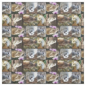 Meerkats Foto Collage Baumwollmaterial. Stoff (Muster)
