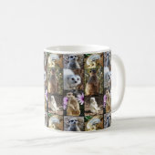 Meerkats in einer FotoCollage, Kaffeetasse (VorderseiteRechts)