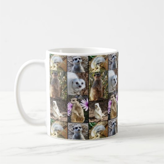 Meerkats in einer FotoCollage, Kaffeetasse (Links)
