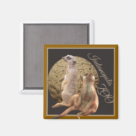 Meerkats Indianapolis Zoo Magnet (Vorderseite/Rückseite)