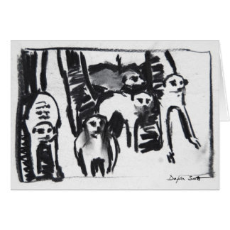 Meerkats Kriegtanzen - Kunstkarte