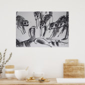 Meerkats mobbing Cobra - Kunstdrucken Poster (Küche)