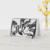 Meerkats mobbing Kobra - Kunstkarte Karte (Gelbe Blume)