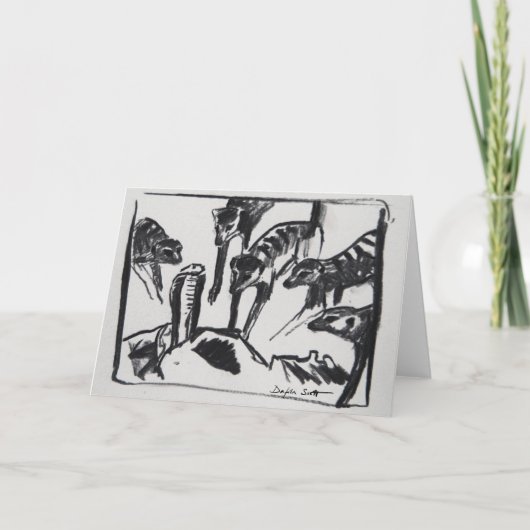 Meerkats mobbing Kobra - Kunstkarte Karte (Vorderseite)