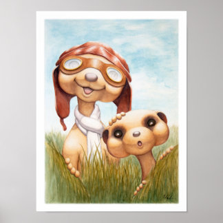 Meerkats Nursery Print Poster