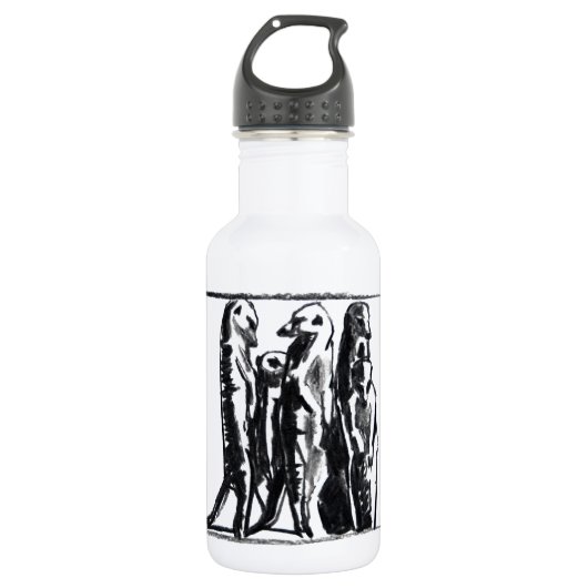 Meerkats sonnen - edelstahlflasche (Vorderseite)