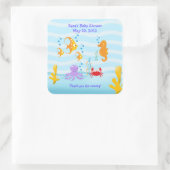 MEERKRETER unter Sea SQUARE Gefälligkeitsaufkleber Quadratischer Aufkleber (Tasche)