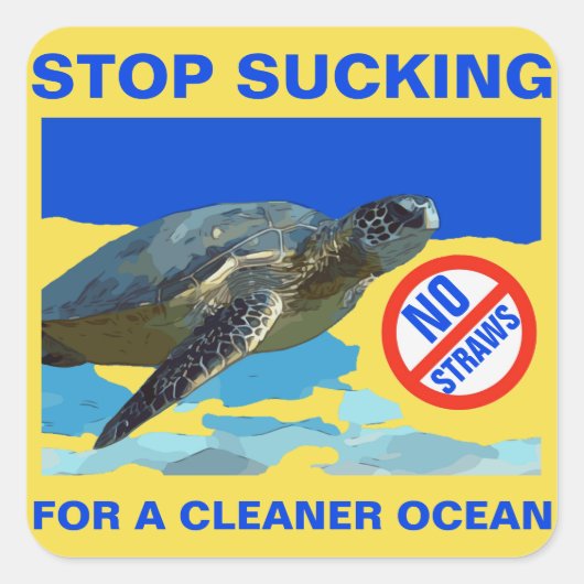 MEERKÜCHE QUADRATISCHER AUFKLEBER (Vorderseite)