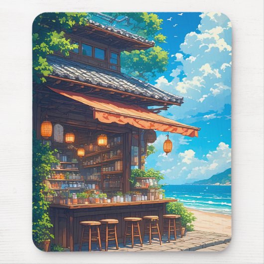 Meerlaternen-Teestube Mousepad (Vorne)