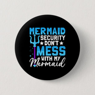 Meermann Meermann-Vater Meerjungfrau-Sicherheit Mi Button