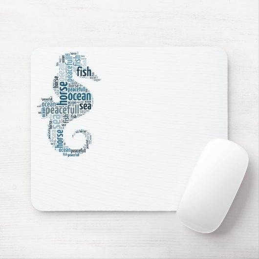 Meerpferd als Wolkendesign Mousepad (Mit Mouse)