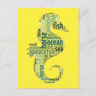 Meerpferd als Wolkendesign Postkarte