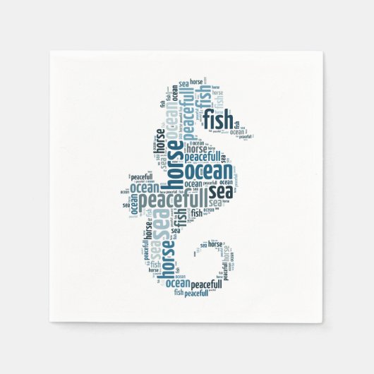 Meerpferd als Wolkendesign Serviette (Vorderseite)