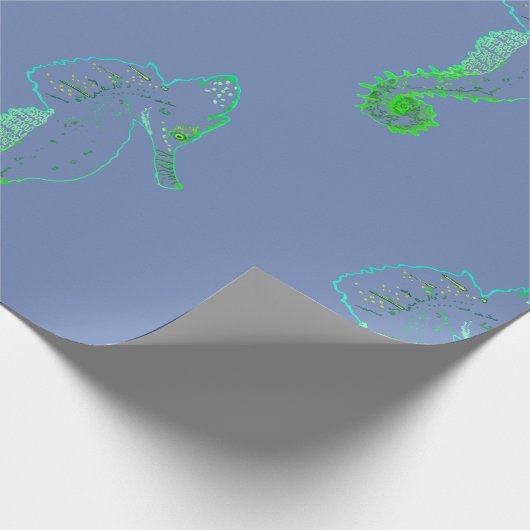 Meerpferd Geschenkpapier (Ecke)