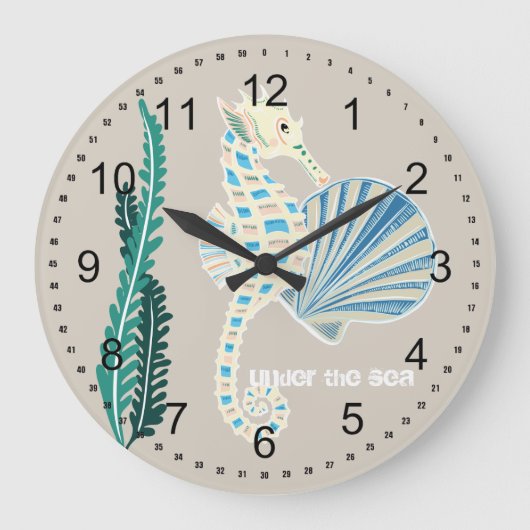 Meerpferd Große Wanduhr (Vorderseite)