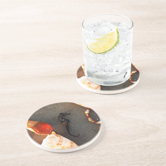 Meerpferd Sandstein Untersetzer (Seite)