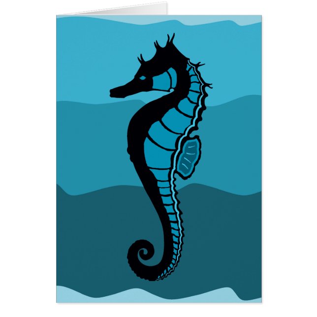 Meerpferd, Waves of Aqua, Ocean blue print (Vorne)