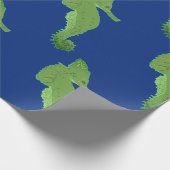 Meerpferd, Weißbuch "Grüne Seepferde" Geschenkpapier (Ecke)