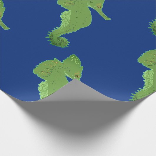 Meerpferd, Weißbuch "Grüne Seepferde" Geschenkpapier (Ecke)