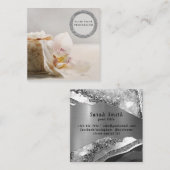 Meersalz Orchideen Wellness-Center Blume Massage A Quadratische Visitenkarte (Vorne/Hinten)