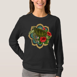 Meerschildkröte Blume Mandala Hawaii T-Shirt
