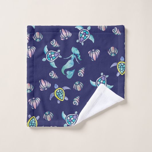 Meerschildkröten Seashell-Muster Badhandtuch Set (Waschlappen)