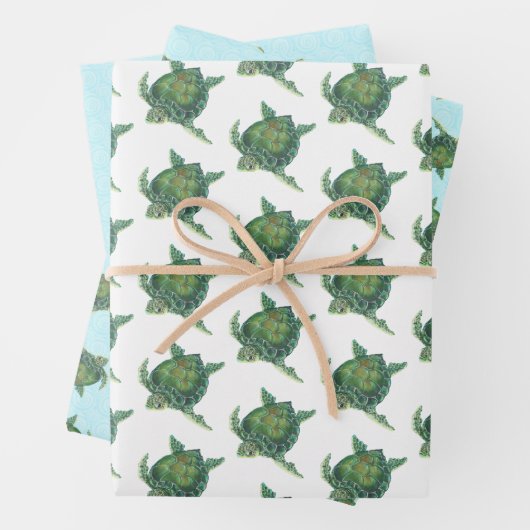 Meerschildkrötenpapier Geschenkpapier Set (Beispiel)