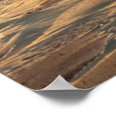 Meerschluchten am Strand bei Sonnenuntergang Poster (Ecke)