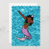 Meerschwarzer Ding-Meerjungfrau Einladung (Vorne/Hinten)