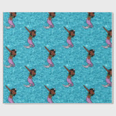 Meerschwarzer Ding-Meerjungfrau Geschenkpapier (Flach)