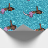 Meerschwarzer Ding-Meerjungfrau Geschenkpapier (Ecke)