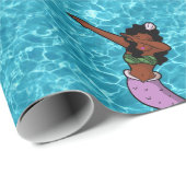 Meerschwarzer Ding-Meerjungfrau Geschenkpapier (Rolleneckpunkt)