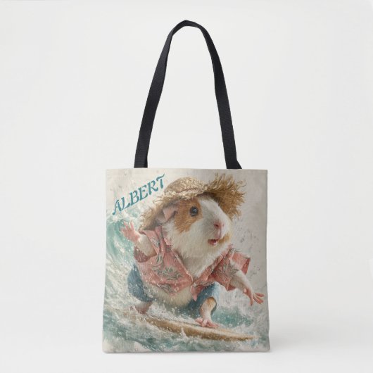 Meerschweinchen Albert der Surfer beim Wellenreite Tasche (Vorderseite)