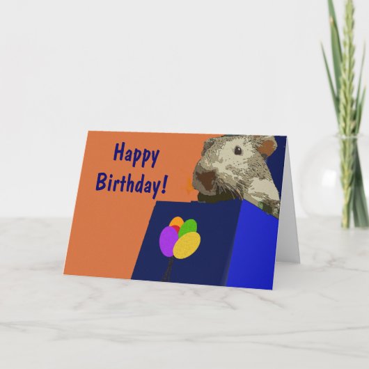 Meerschweinchen-alles Gute zum Geburtstag Karte (Vorderseite)