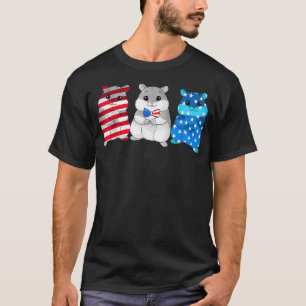 Meerschweinchen Amerikanische Flagge 4. Juli Feuer T-Shirt