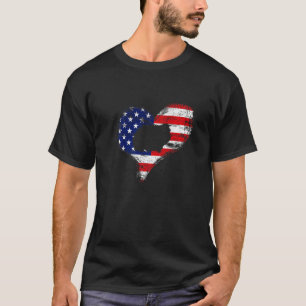 Meerschweinchen Amerikanische Flagge Herz Usa Patr T-Shirt