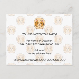 Meerschweinchen auf einem Muster der blasseren Einladung