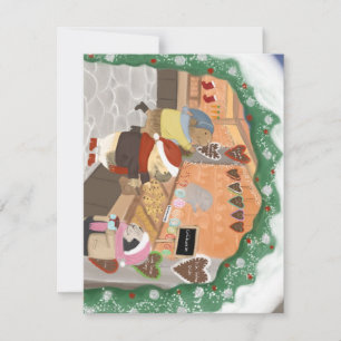 Meerschweinchen auf Weihnachtsmarkt Feiertagskarte