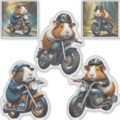 Meerschweinchen Biker Freunde Multiple Stickerboge Aufkleber (Vorderseite)