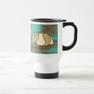Meerschweinchen Brown und Türkis-personalisierter Reisebecher