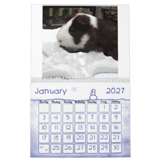 Meerschweinchen calander kalender (Jan 2027)