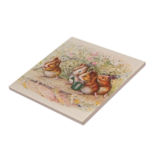 Meerschweinchen, die im Garten pflanzen Fliese (Seite)