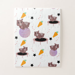 Meerschweinchen Fitnessstudio Lustiges Design Puzzle