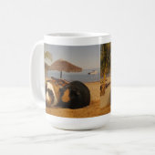 Meerschweinchen-Freunde auf dem Strand Kaffeetasse (Vorderseite Links)