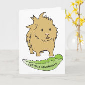 Meerschweinchen-Geburtstags-Abyssinier Karte (Gelbe Blume)