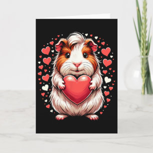 Meerschweinchen hält Herz Valentinstag Cute Vale Karte