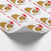 Meerschweinchen in der Weihnachtsmannmütze Geschenkpapier (Ecke)